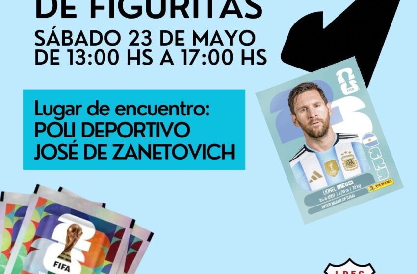  Primer evento de intercambio de figuritas del mundial, en el polideportivo